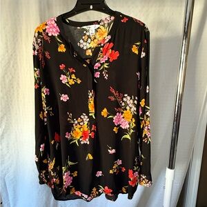 Old Navy Black Floral Blouse